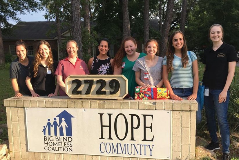 Students with Dr. Hall-Mills at HOPE Community Center