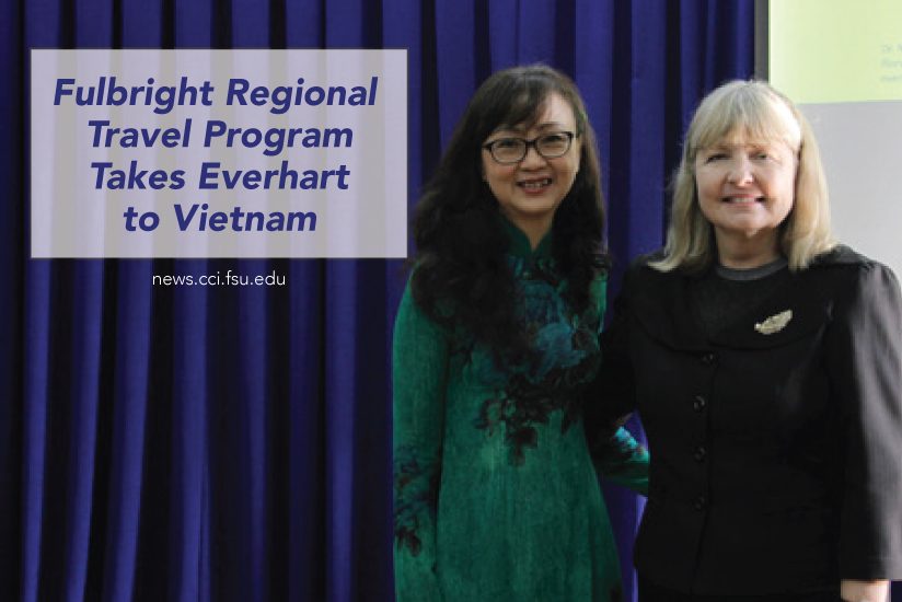 Graphic for story about Dr. Everhart lecturing in Vietnam