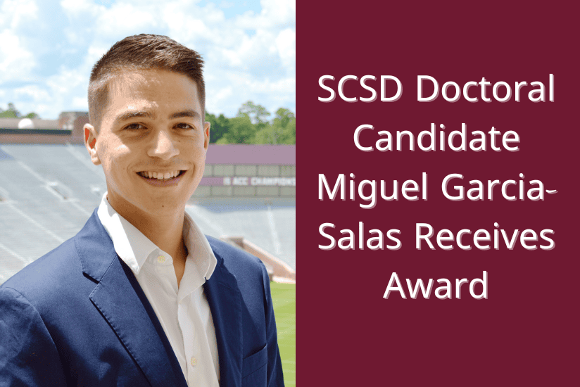 SCSD doctoral candidate Miguel Garcia-Salas receives award